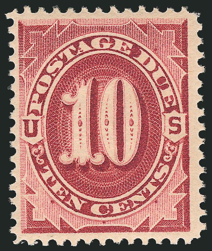 10c Bright Claret (J26).> Mint N.H., fresh and crisp with vivid color, Fine, with 2010 P.S.E. certificate