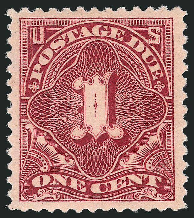 1c Deep Claret (J31).> Mint N.H., rich color, detailed impression, wide and balanced margins, Extremely Fine, with 2002 P.F. and 2011 P.S.E. certificates (XF 90 SMQ $430.00)