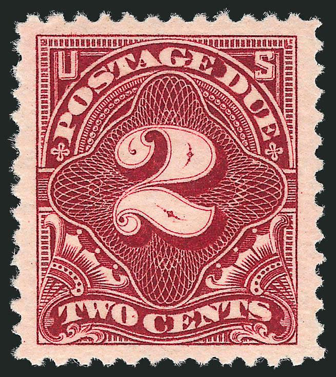 2c Deep Claret (J32).> Mint N.H., Jumbo margins, beautifully centered, sharp color and impression, Extremely Fine, with 2006 P.S.E. certificate (XF 90 Jumbo SMQ $430.00 as 90, $800.00 as 95)