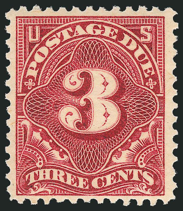 3c Deep Claret (J33).> Mint N.H., intense shade and impression, attractive centering, Very Fine, with 2006 P.S.E. certificate