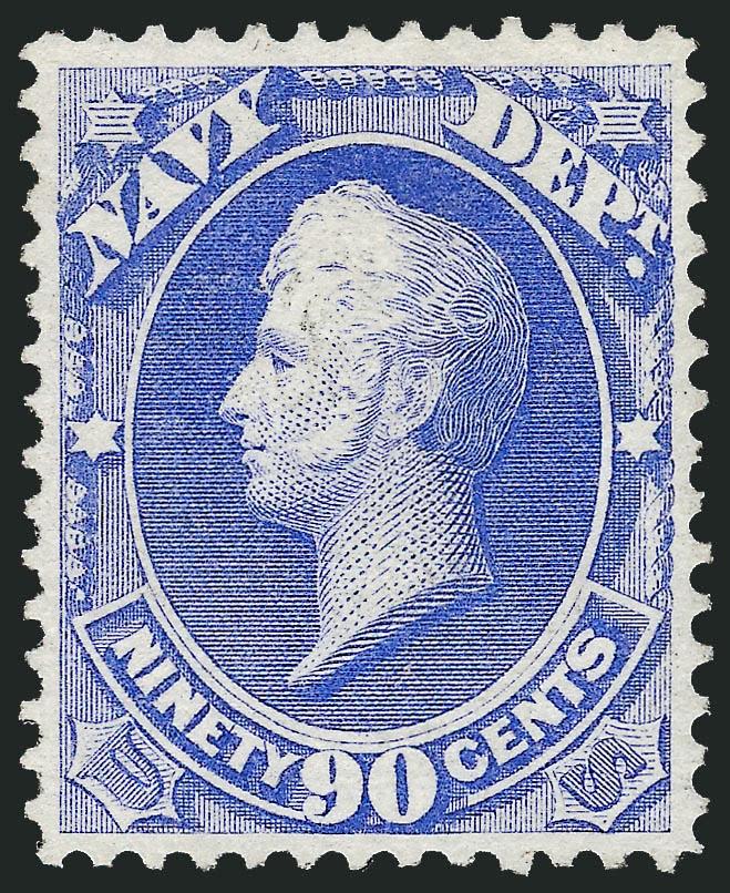 1c-90c Navy (O35-O45).> 7c and 90c unused (no gum and regummed respectively), others original gum or disturbed original gum, 30c left perfs blunted, otherwise Very Fine