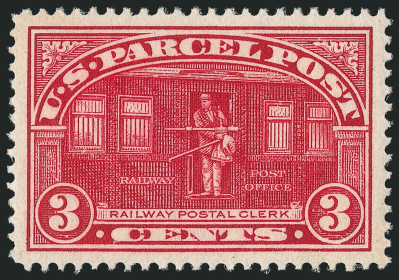 3c Parcel Post (Q3).> Mint N.H., intense shade and impression on post-office fresh paper, mathematically perfect centering with Jumbo margins, long and full perforations all around<><>^EXTREMELY FIND GEM. THIS
IS EASILY ONE OF THE FINEST EXAMPLES O
