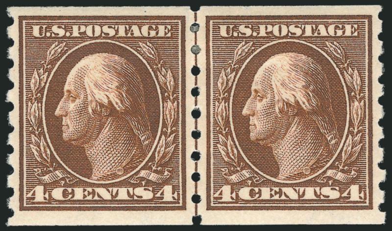 1c-5c 1910-13 Coils (390-396).> Pairs, Nos. 390 and 395 guide line pairs, few h.r., virtually all Very Fine