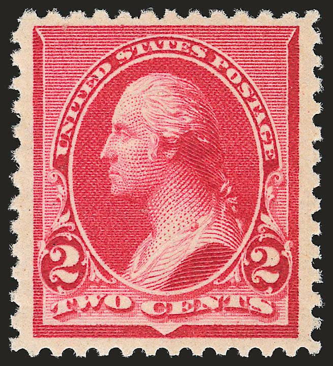 2c Carmine (220).> Mint N.H., dazzling color on bright paper, choice centering with well-balanced margins, Extremely Fine Gem, a gorgeous stamp