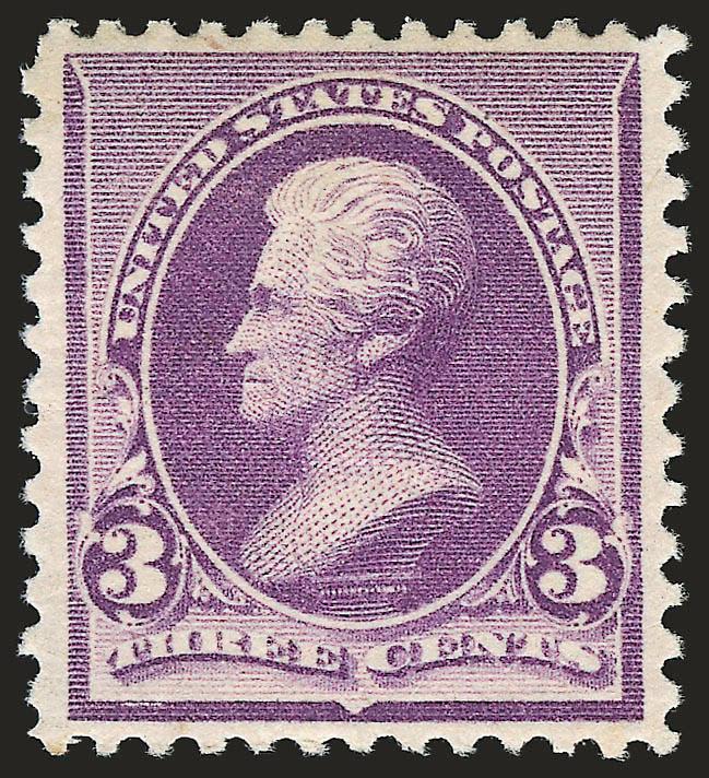 3c Purple (221).> Mint N.H., bright shade on post office-fresh paper, choice centering with evenly-balanced margins, Extremely Fine, a gorgeous stamp