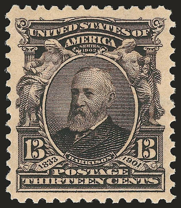 13c Purple Black (308).> Mint N.H., deep rich color and proof-like impression, almost perfectly centered with well-proportioned margins, Extremely Fine, with 1985 P.F. certificate