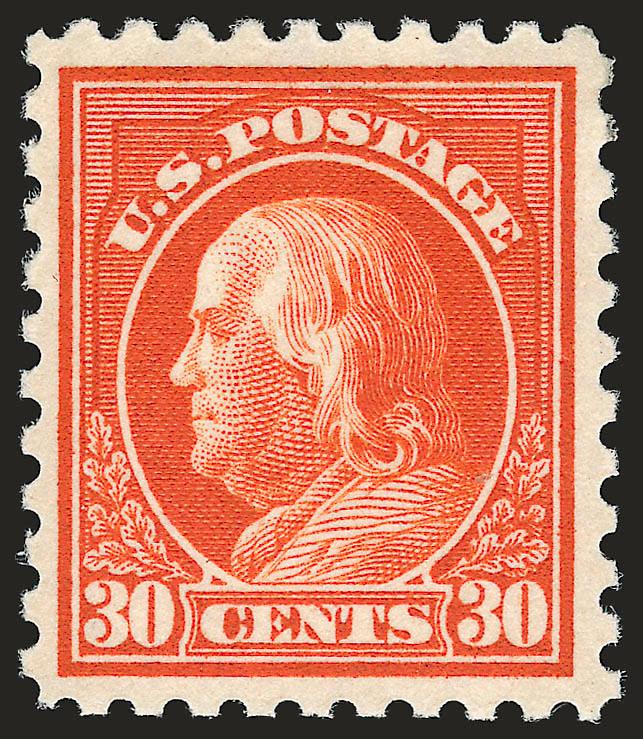 30c Orange Red (439).> Lightly hinged, intense shade on bright paper, Very Fine and choice