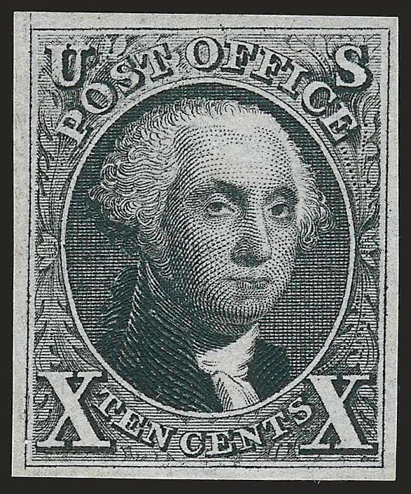 10c Gray Black, Reproduction (4).> Without gum as issued, full balanced margins, Very Fine and choice, with 2007 P.F. certificate