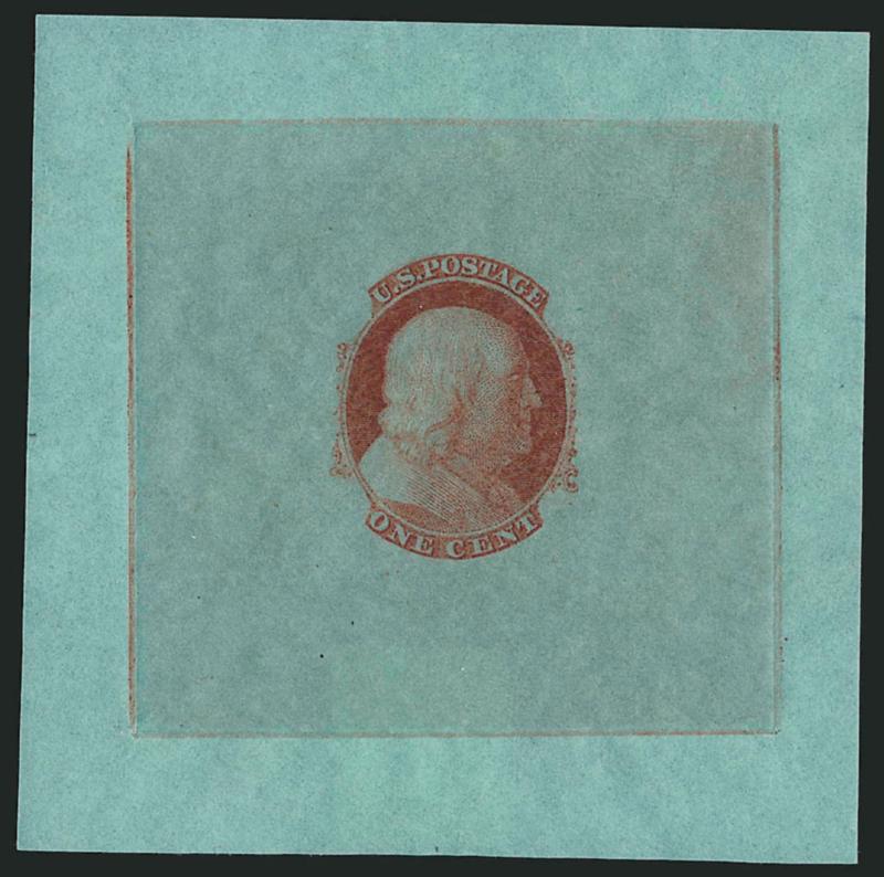 Toppan, Carpenter & Co., 1c Franklin, Schernikow Die Essays (63-E3c, 63-E3d twelve, 63-E3e two).> Most with full die sinkage, wide range of colors, fresh and Very Fine group