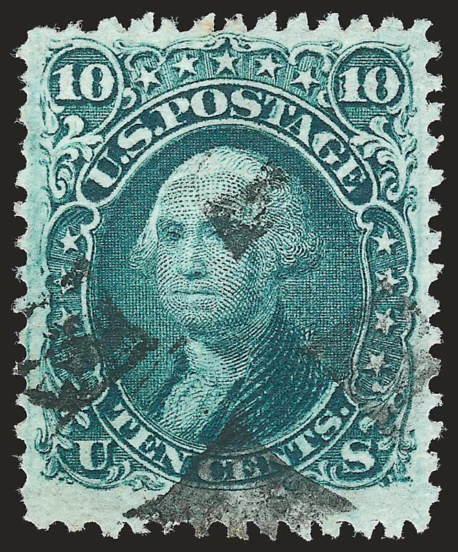 10c Green, E. Grill (89).> Deep rich color, wide margins, clearly-defined grill, couple nibbed perfs, still Very Fine, with 1998 P.F. certificate