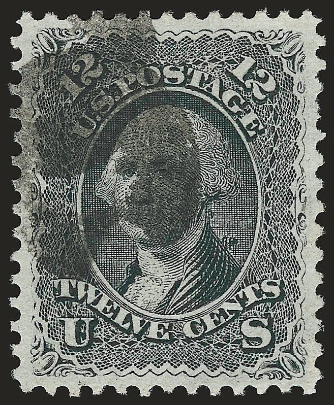 12c Black, E. Grill (90).> Gorgeous centering with wide and balanced margins, detailed impression, bold strike of cork cancel, Extremely Fine Gem, a beautiful stamp, with 2000 P.F. certificate