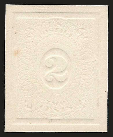 National Bank Note Co., 2c-3c Grilled Issue Essays (79-E13e, 79-E18k, 79-E27c).> First two with selvage at bottom and top, Very Fine