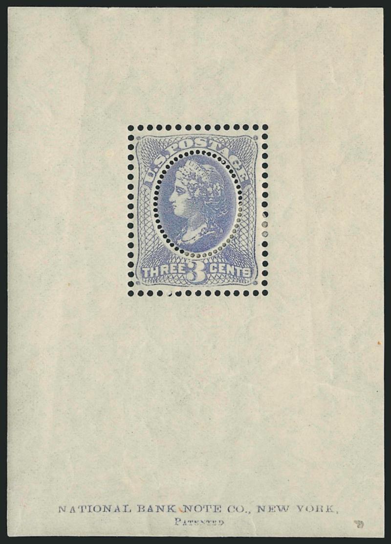 National Bank Note Co., 3c Liberty, Die Essay on Wove Stamp Paper, Perf 12 Outside, Perf 16 in Oval (79-E30n).> Six different colors, original gum, h.r., few small faults, appear Very Fine