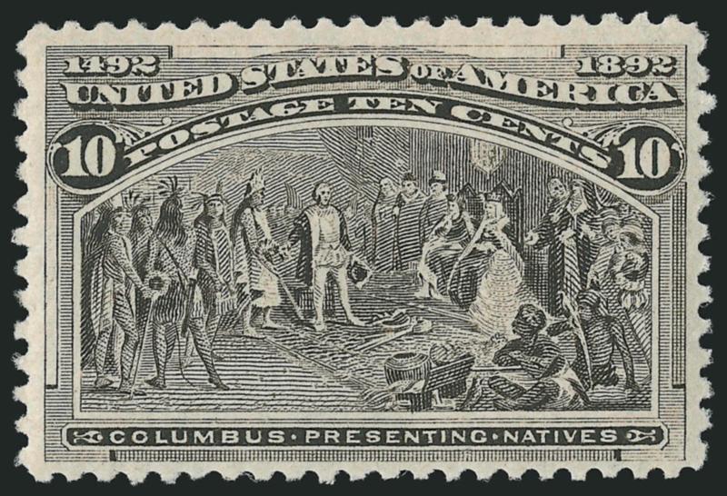 10c Columbian (237).> Mint N.H., choice intense Gray Black shade, fresh, Very Fine, with 2005 P.F. certificate as Black Brown