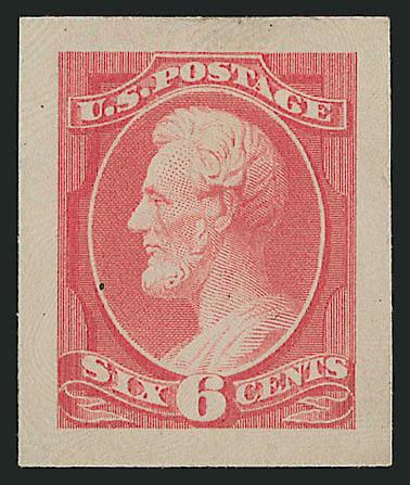 6c Rose, Panama-Pacific Small Die Proof on Wove (208P2a).> Bright color which appears to have changed shade over the years, natural inclusion at left, Very Fine, scarce, only 3-5 were produced, ex Brazer