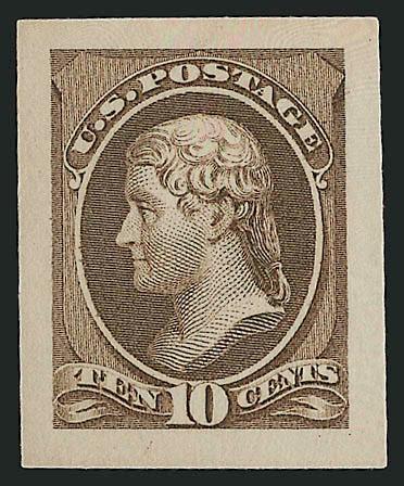 10c Brown, Panama-Pacific Small Die Proof on Wove (209P2a).> Deep rich color, Very Fine and choice example of this rare essay, only 3-5 were produced