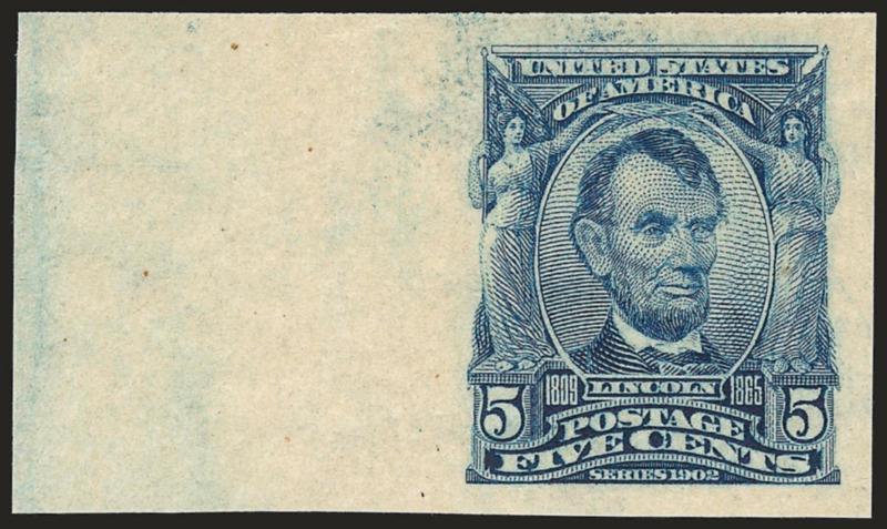 5c Blue, Imperforate (315).> Mint N.H., huge margins incl. wide left sheet margin, Extremely Fine Gem, with 2007 P.S.E. certificate (Superb 98 SMQ $820.00)