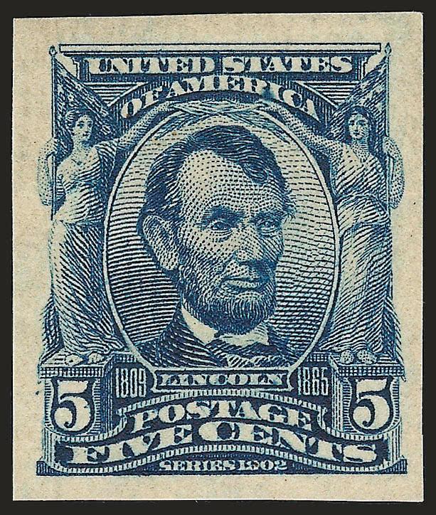 5c Blue, Imperforate (315).> Large to huge margins, beautiful dark color, Extremely Fine, with 2007 P.F. certificate (XF 90 SMQ $240.00)