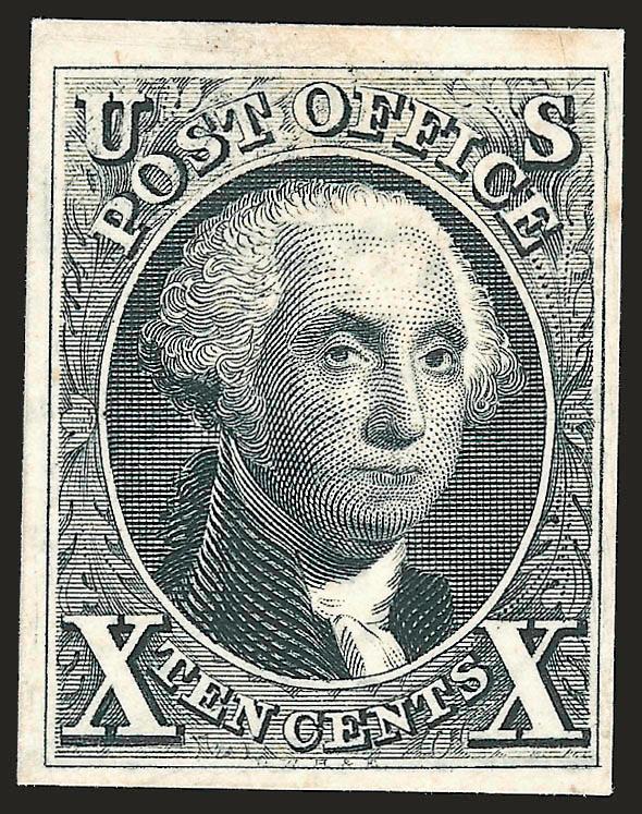 5c Red Brown, 10c Black, Plate Proofs on India, Card (3P3, 3P4, 4P4).> Large margins to clear, intense colors with significant difference between the two 5c proofs, Very Fine and choice