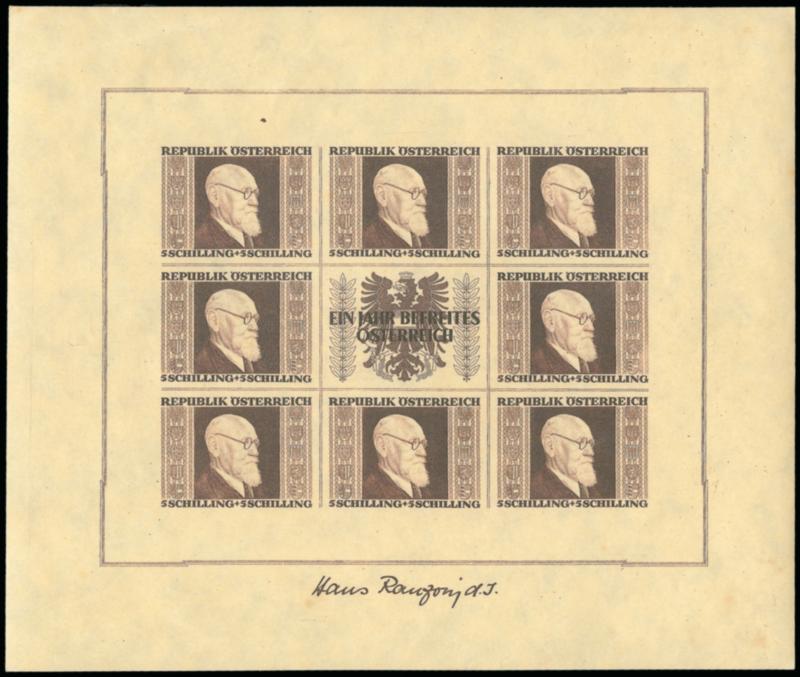 AUSTRIA, 1946, 1sh-5sh Renner Souvenir Sheets (B185-B188).> Mint N.H., some light toning, otherwise Very Fine