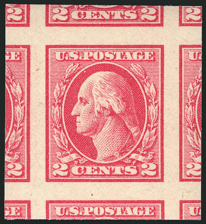 2c Carmine Rose, Ty. IV, Imperforate (532).> Mint N.H., immense Jumbo single showing parts of all eight adjoining stamps, fresh and bright, Extremely Fine Gem, with 2007 P.S.E. certificate (Gem 100 jumbo SMQ
$310.00 as 98, 100 or 100 Jumbo unlisted)