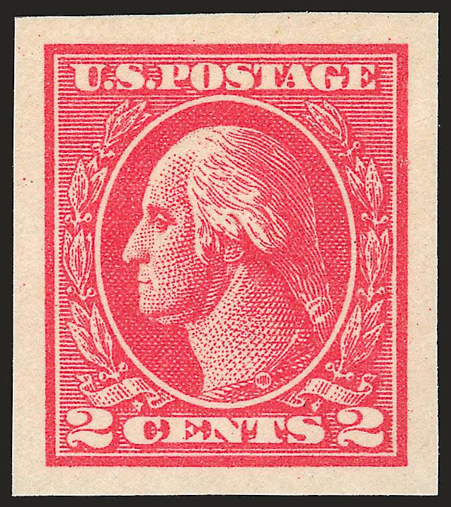 2c Carmine, Ty. VII, Imperforate (534B).> Mint N.H., large balanced margins, unusually intense color, tiny internal tear at center, Extremely Fine appearance, with 1997 P.F. and 2007 P.S.E. certificates