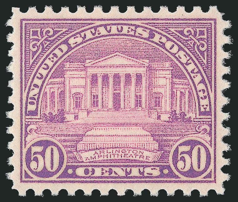 50c Red Lilac (701).> Mint N.H., mathematically centered, lovely bright pastel color, Extremely Fine Gem, with 2007 P.S.E. certificate (Superb 98 SMQ $1,100.00)