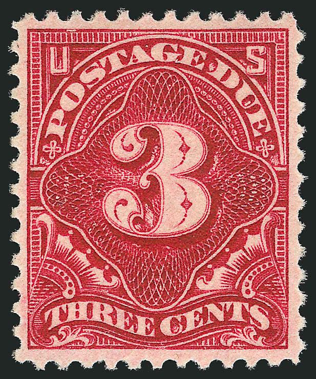 3c Deep Claret (J47).> Imperceptibly hinged (appears Mint N.H.), exceptionally well-centered for this typically tight-margined value, marvelous color, deceptively reperfed at right, Very Fine and choice
appearance, with 1982 P.F. certificate which do