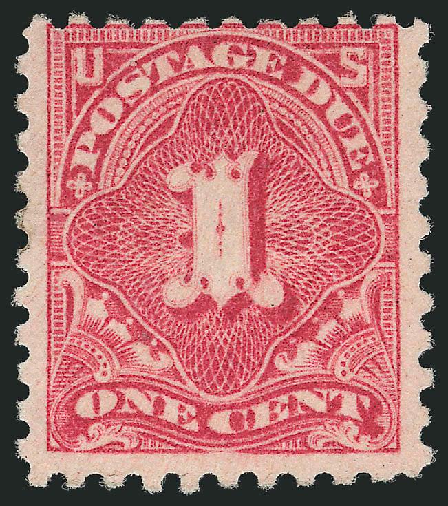 1c Rose (J59).> Bright color, laminated tearthin, Very Good appearance, rare Postage Due stamp, with 2007 P.S.E. certificate