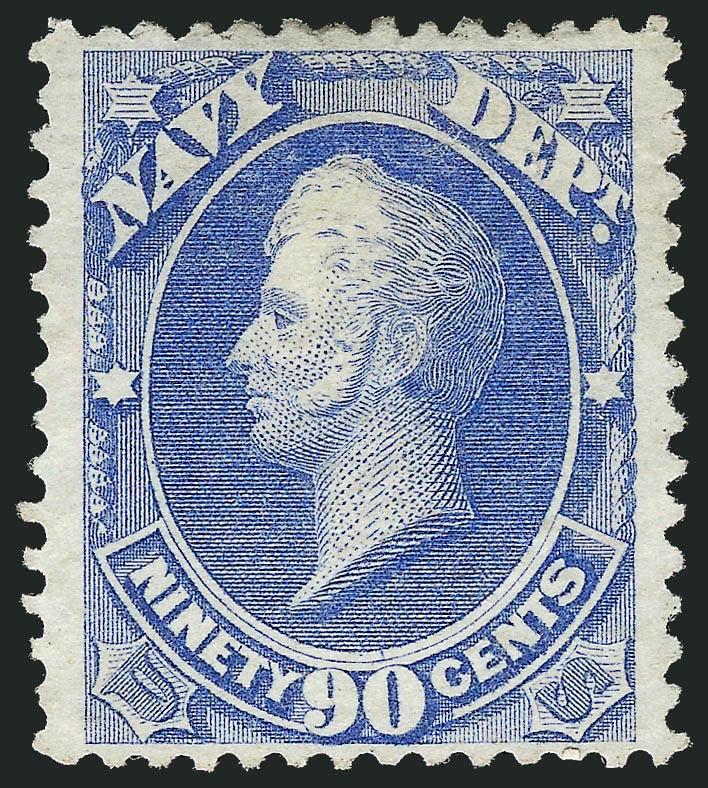 1c-90c Navy (O35-O37, O39-O45).> 15c and 90c unused (regummed and no gum respectively), others part to full original gum, complete less 6c, overall Fine lot