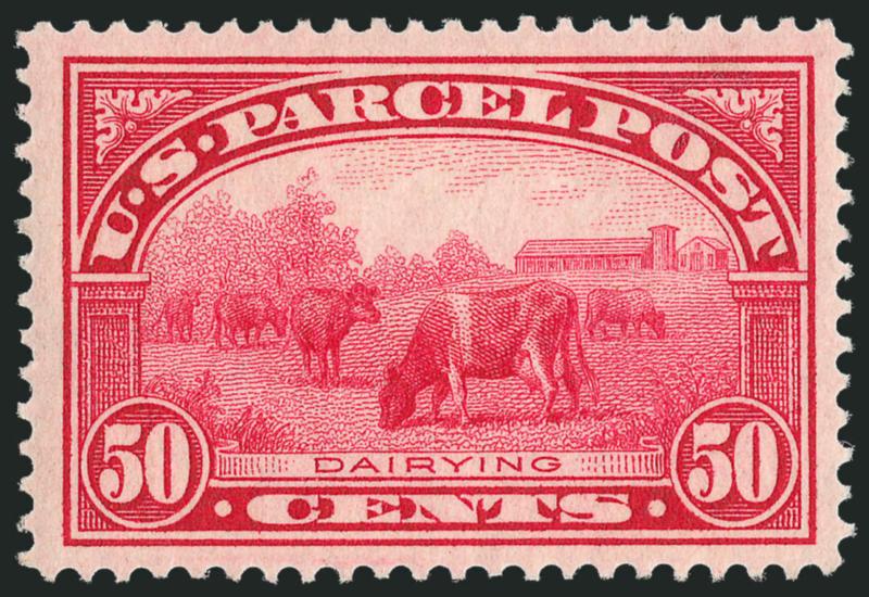 50c Parcel Post (Q10).> Lightly hinged, exceptional margins and centering, fresh color on bright paper, Very Fine and choice, with 2007 P.F. certificate (VF-XF 85, SMQ $360.00)