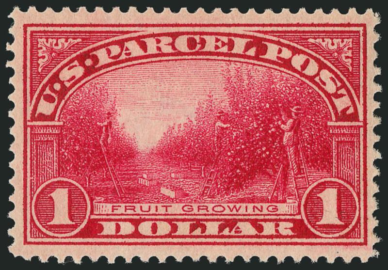 $1.00 Parcel Post (Q12).> Mint N.H., essentially perfectly centered, fresh, bright and crisp, Extremely Fine, with 2002 P.F. certificate