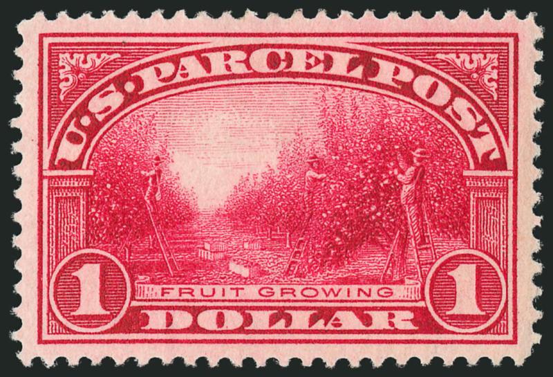 $1.00 Parcel Post (Q12).> Lightly hinged, intense shade and impression, wide balanced margins, Extremely Fine Gem, with 2007 P.S.E. certificate (XF-Superb 95 SMQ $860.00)