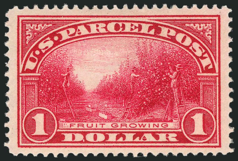$1.00 Parcel Post (Q12).> Lightly hinged, wide margins with choice centering, rich color and sharp impression, Extremely Fine, with 2007 P.F. certificate
