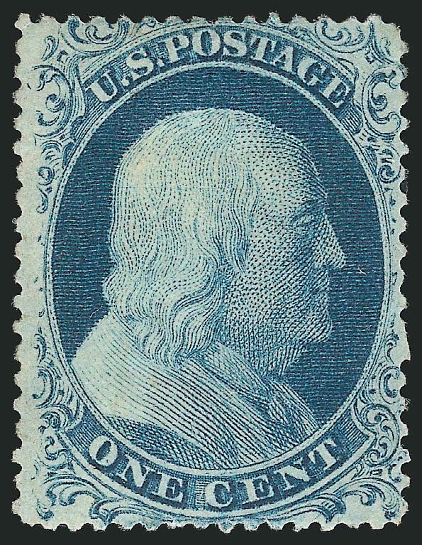 1c Blue, Ty. II (20).> Original gum, lightly hinged, deep rich color, Very Fine, with 2008 P.F. certificate