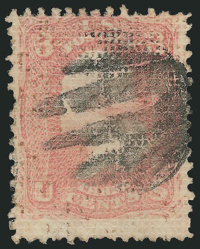 3c Rose, A. Grill (79).> Bold cork cancel, usual perfs associated with this issue, Fine