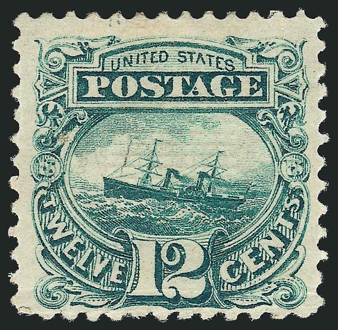 12c Green (117).> Original gum, three wide margins, crease at bottom, otherwise Fine