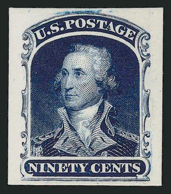 1c-90c 1857 Reprints, Plate Proofs on Card (40P4-47P4).> Large margins, deep rich colors, Very Fine and choice, an attractive set