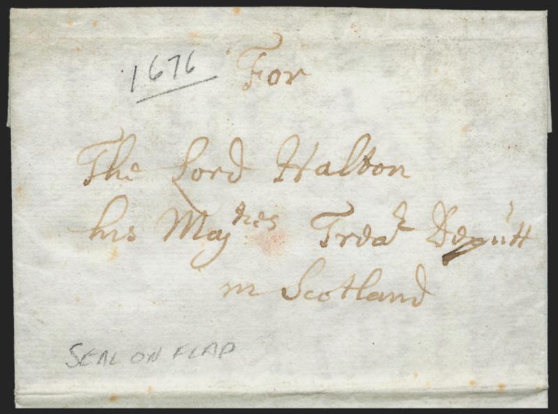 (Bacons Rebellion, Virginia 1676).> Folded letter datelined <<Whitehall 14 Novr. 1676>> from John Maitland to his brother, Charles, Third Earl of Lauderdale, in Scotland, refers to Bacons Rebellion -- <<we have
got good news from Virginia of a v
