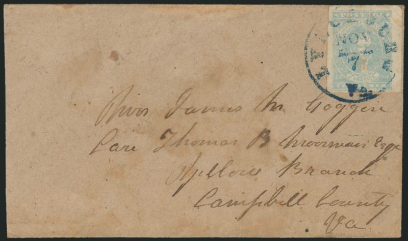 Confederate Balance.> Twelve covers, incl. Memphis provisional, others with General Issues incl. one patriotic, wallpaper, turned usage, few better cancels incl. Goodson straightline, mixed condition, few
appear Fine