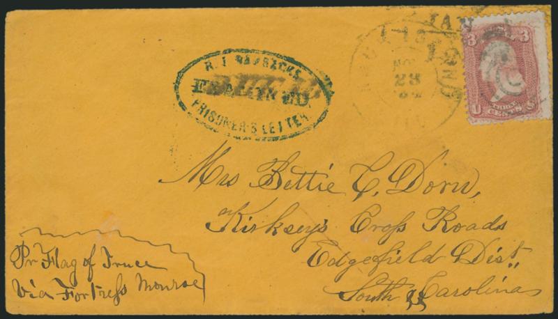 Confederate Balance.> Seven covers, incl. U.S. No. 26 used in Richmond Va. on May 6, 1861, turned Handstamped Paid usage, one P.O.W. cover, few flaws, overall appear Fine-Very Fine, also incl. group of
facsimiles printed by Dietz