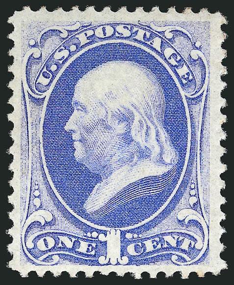 1c Ultramarine (145).> Original gum, lightly hinged, brilliant color on bright paper, Very Fine and choice, with 1995 and 2003 P.F. certificates