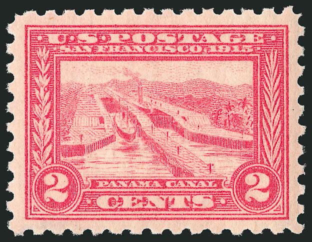 2c Panama-Pacific, Perf 10 (402).> Barest trace of hinging, brilliant color, beautiful centering with wide margins, Extremely Fine Gem, with 2002 P.S.E. certificate (XF-Superb 95 SMQ $245.00)