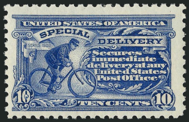 10c Ultramarine (E9).> Mint N.H., deep rich color on radiant paper, Jumbo margins, Very Fine and choice, with copy of 1987 P.F. certificate for block