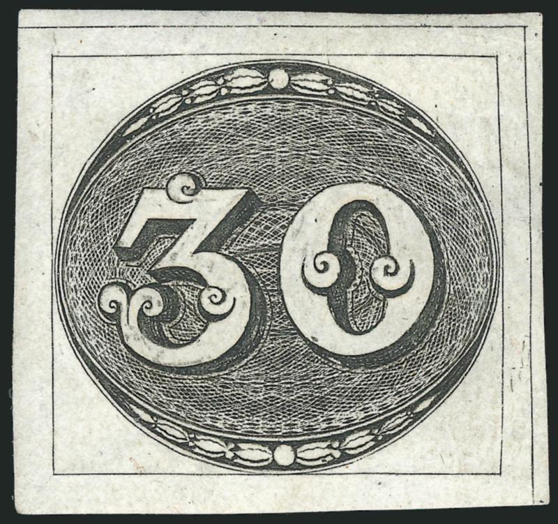 1843, 30r Deep Black, Early Impression (1).> 1st Composite Plate, State A, Position 6, huge margins with top right corner sheet margins showing outer framelines, <original gum,> detailed impression with every line
of lathework showing clearly, bright