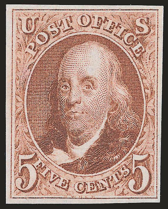 5c Red Brown, Reproduction (3).> Without gum as issued, full margins, sharp impression, Very Fine, with 2008 P.F. certificate