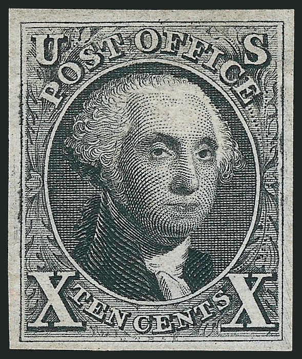 10c Black, Reproduction (4).> Without gum as issued, large even margins, deep shade, Extremely Fine