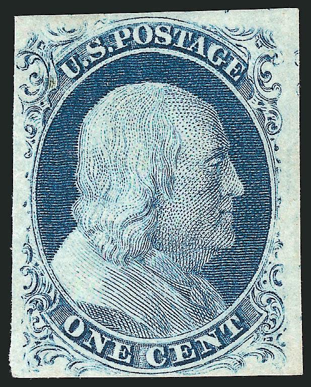 1c Blue, Ty. IV (9).> Recut once at top and twice at bottom, original gum, large margins to just touched, fresh and Very Fine