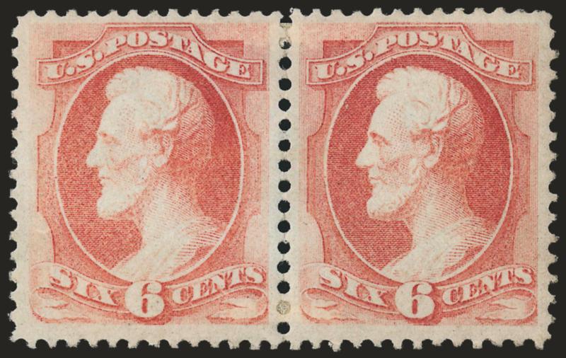 6c Carmine (148).> Horizontal pair, unused (regummed), Very Fine, with 2007 P.S.E. certificate