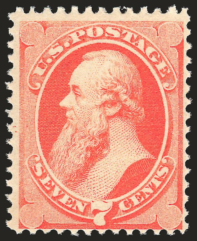 7c Vermilion (149).> Original gum, faintest trace of hinging, magnificent color, Fine, with photocopy of 1992 P.F. certificate for block of four (bottom left stamp)